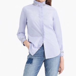 J. crew slim perfect shirt with embellishment